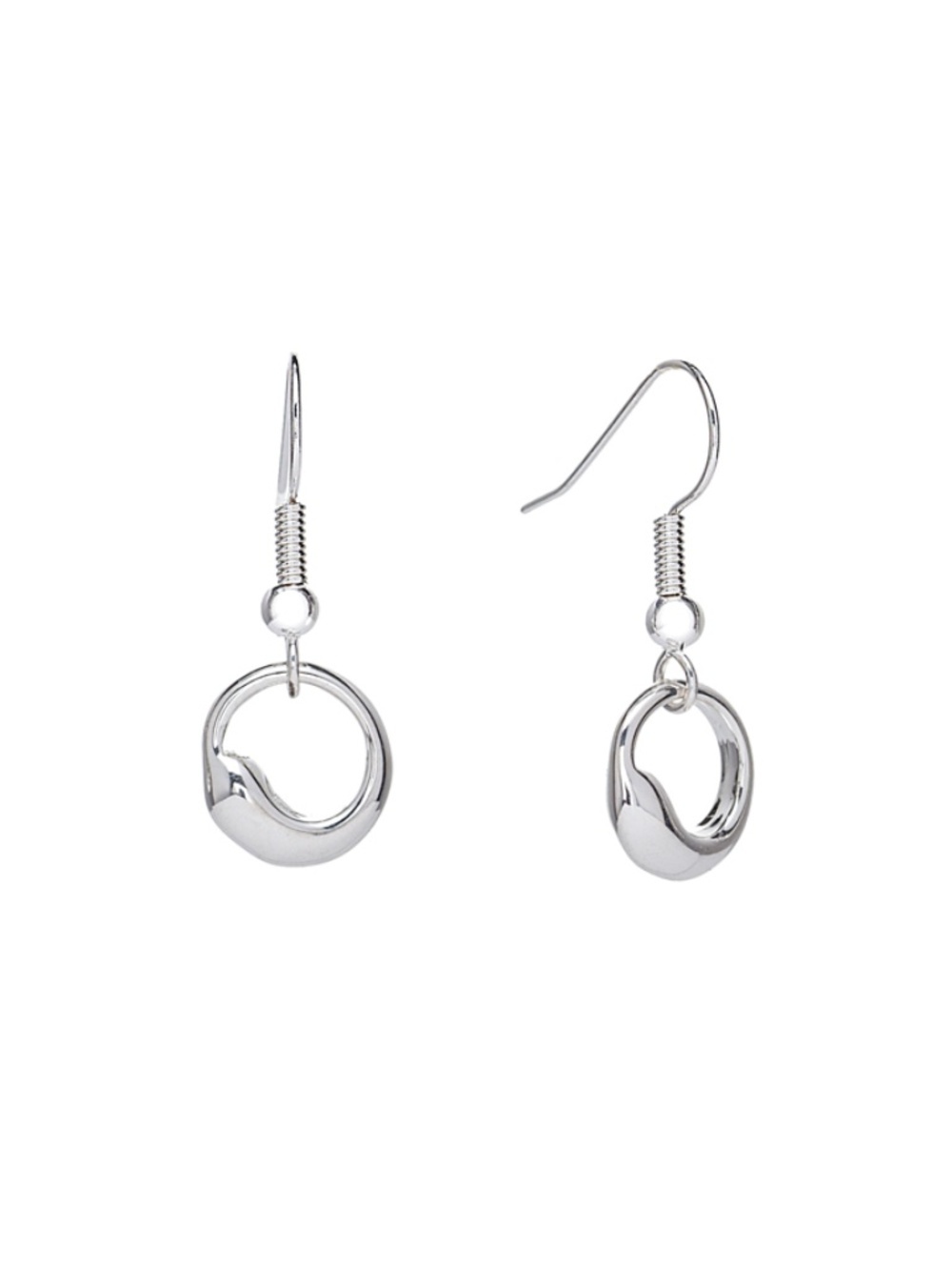 Sterling Silver Filled Drop Earrings – Made in Canada Minimalist Open Circle NWT